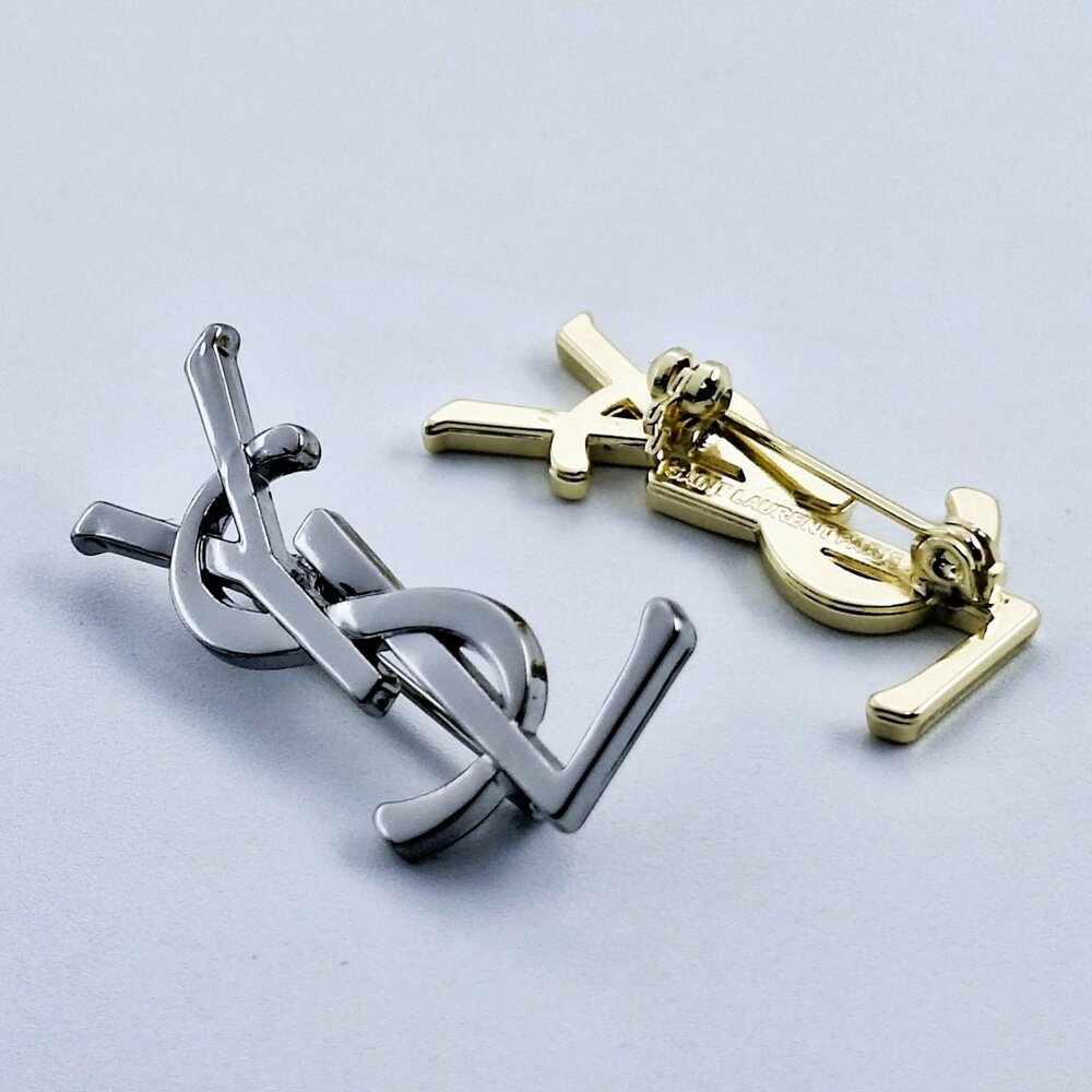 Bundle Vintage Gold Silver Yves Saint Laurent YSL Brooch Employee Appreciation 2 - Picture 8 of 8
